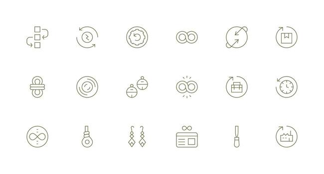 18 mínimo línea estilo íconos desde lazo colección tablero icono serie vector