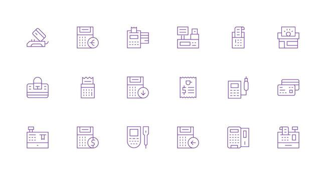 Pos including 18 Minimal Line Illustrations Well-Structured Icons for Creative Use vector