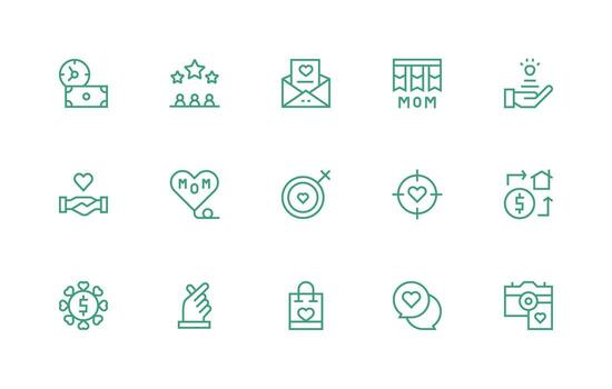15 Regular Line Icons for Appreciation Graphics Quick Access Icons for UI Development vector