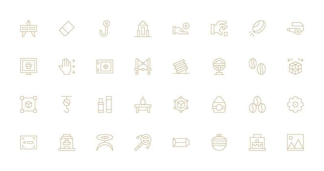 Object Set with 32 Thin Line Icons Reusable Icon Set vector