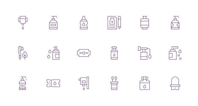 Refill featuring 18 Icons in Minimal Line Design Digital Icon Collection vector