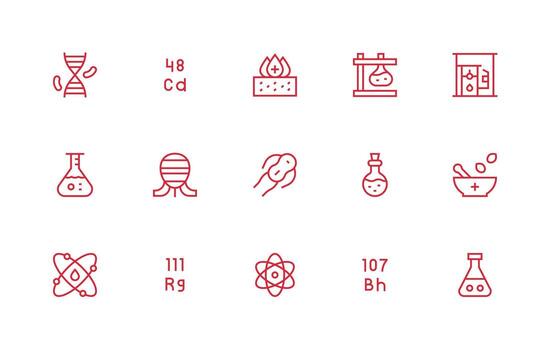 Regular Line Icons from Laboratory Set with 15 Vectors App Icon Pack