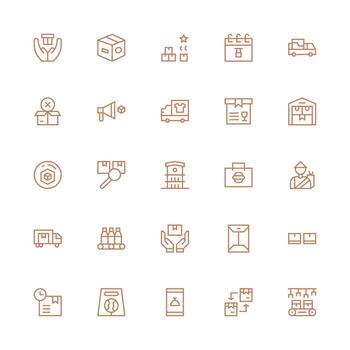Medium Stroke Outline Icons from Shipment Set with 25 Vectors Icon Pack for Various Themes