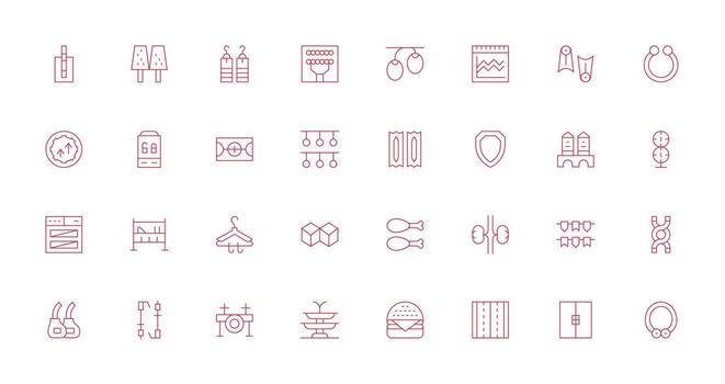 32 Thin Line Icons for Double Graphics All-Purpose Icon Design Pack vector