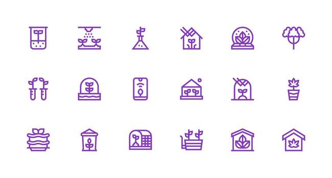 Strong Stroke Line Icons from Hydroponics Set with 18 Vectors Fully Editable Icon Set for Web