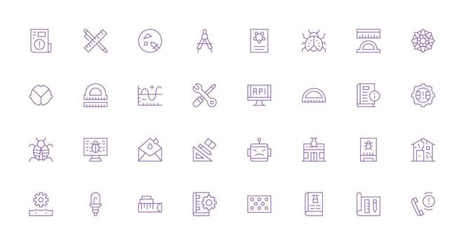 Thin Line Icons from Technical Set with 32 Vectors Optimized Icon Pack for Digital Products