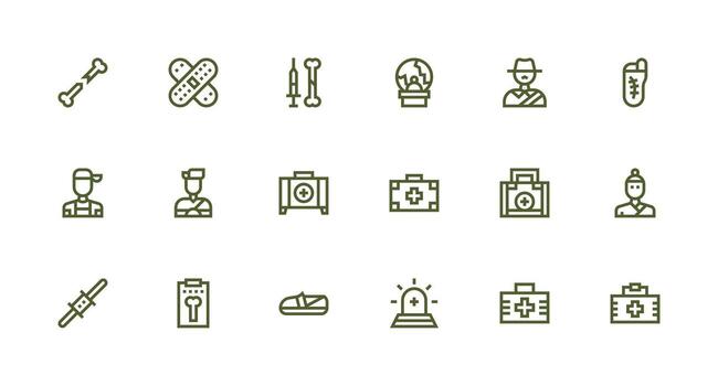 18 Icons for Trauma in Strong Stroke Line Format Dashboard Icon Series vector