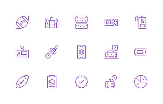 Pass Set with 15 Regular Line Icons Responsive Icon Set for Flexible Layouts vector