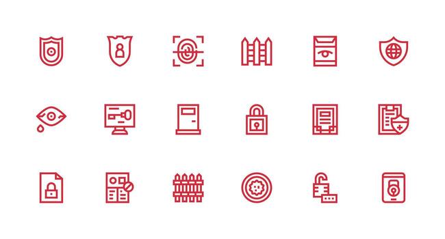 18 Icons for Privacy in Strong Stroke Line Format Basic Icon Series vector
