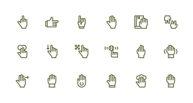 18 fuerte carrera línea íconos para toque gráficos equilibrado icono conjunto para funcional diseño vector