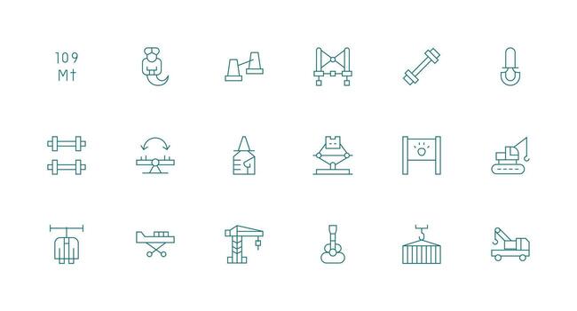 pesado icono conjunto con 18 mínimo línea gráficos escalable íconos para todas temas vector