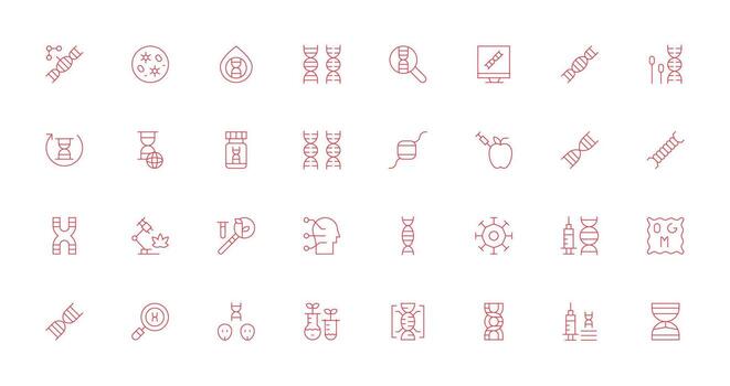 Thin Line Icons from Biotechnology Set with 32 Vectors Organized Icon Pack for Quick Access
