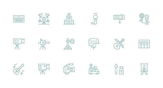 Minimal Line Icons from Studio Set with 18 Vectors Reusable Icon Set