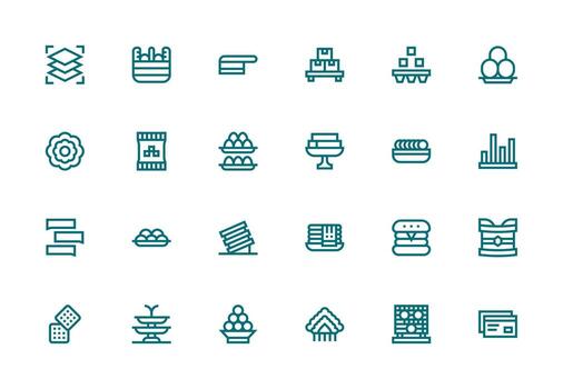 24 íconos para apilado en grueso línea línea formato escalable icono paquete vector