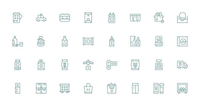 paquete icono colección con 32 Delgado línea diseños equilibrado icono conjunto para funcional diseño vector
