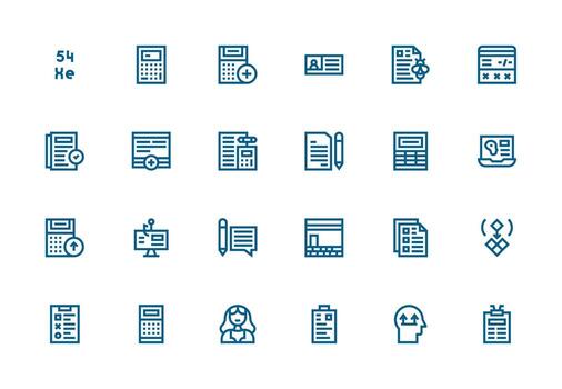 24 grueso línea línea estilo íconos desde datos entrada colección esencial icono conjunto para equipos vector