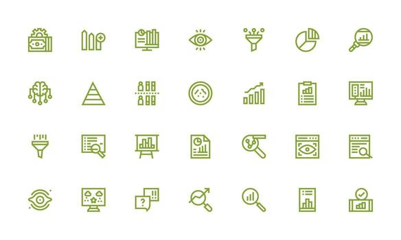 28 Bold Line Style Icons from Data Analysis Collection Core Icon Collection for Daily Tasks vector
