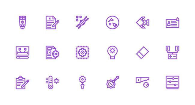 18 Strong Stroke Line Vectors for Modification Theme Reliable Icons for All Interfaces