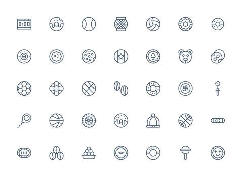 regular limpiar línea íconos desde redondo conjunto con 35 vectores escalable íconos para multiplataforma interfaces