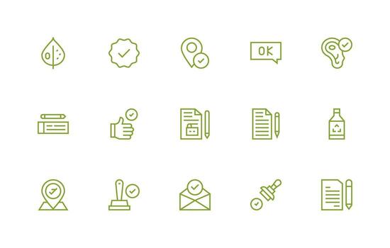 15 Icons for Correct in Regular Line Format Icon Set for Apps vector