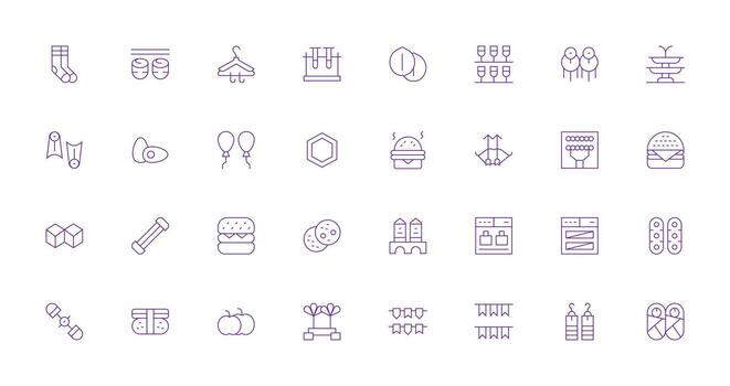 Double Visual Pack containing 32 Thin Line Icons Dashboard Icon Series vector