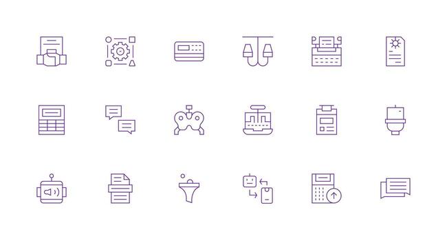 18 mínimo línea vectores para salida tema aplicación icono paquete