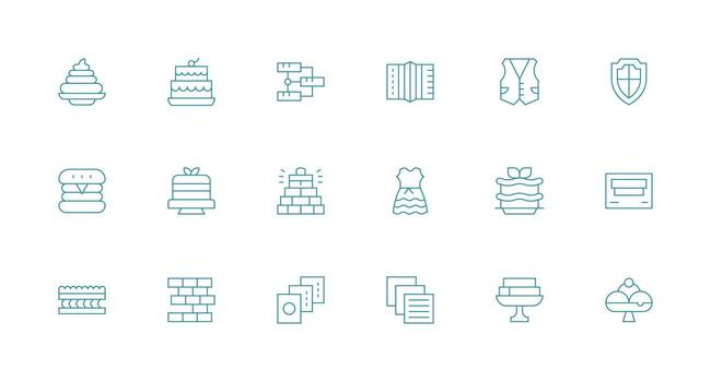 18 Minimal Line Icons for Layered Graphics Icon Pack for UI vector