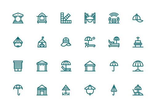 Thick Line Line Style Shade Icons with 24 Vectors Simple Icons for Interface and Wireframes