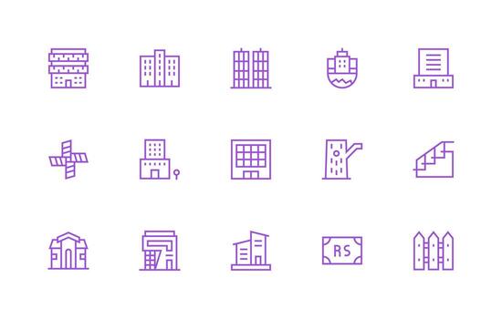 Realestate Design Icons featuring 15 in Regular Line Style Scalable Icons for Cross-Platform Interfaces vector