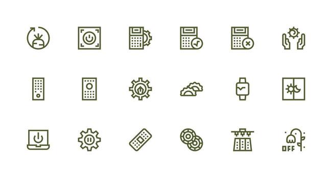 18 Strong Stroke Line Style Icons from Function Collection Scalable Icons for Cross-Platform Interfaces vector