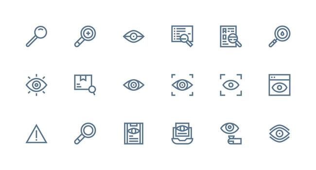 Strong Stroke Line Icons from Inspect Set with 18 Vectors UI-Ready Icon Collection