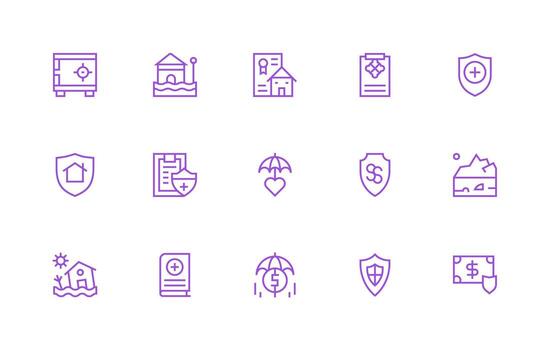 Insurance Visual Pack containing 15 Regular Line Icons Customizable Icon Series for Mobile Screens vector