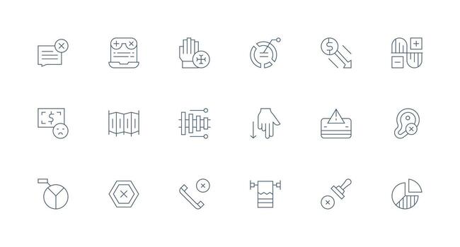 Minimal Line Icons from Decline Set with 18 Vectors Display Icon Pack