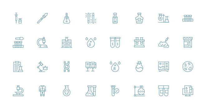 32 Thin Line Designs for Lab Icons Web and App Icon Pack Collection vector