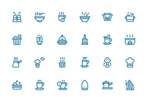 Thick Line Line Icons from Steam Set with 24 Vectors Complete Icon Set for Mobile Apps