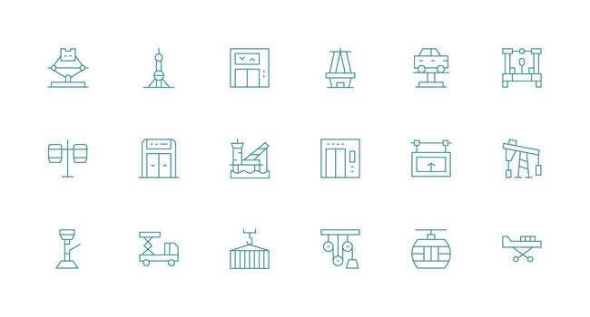 18 Minimal Line Style Icons from Lift Collection Core Icon Collection for Daily Tasks vector