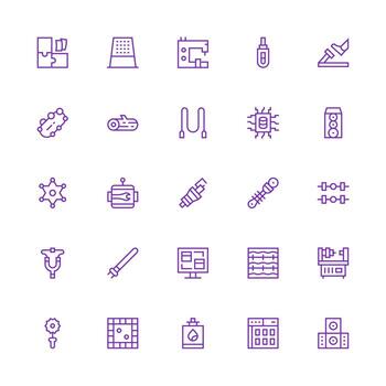 medio carrera contorno íconos desde componente conjunto con 25 vectores interfaz icono colección para diario proyectos