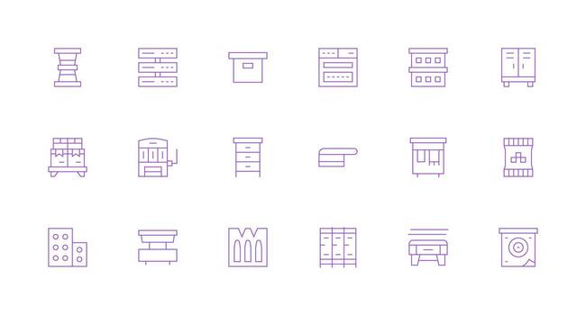 18 Minimal Line Vectors for Storage Unit Theme All Device Compatible Icon Set