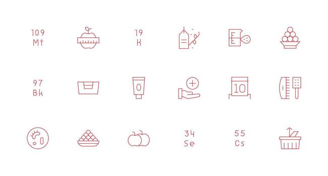 18 Minimal Line Style Icons from Quantity Collection Modern Line and Glyph Icon Series vector