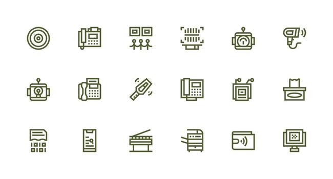 Scanning featuring 18 Icons in Strong Stroke Line Design Fully Editable Icon Set for Web vector