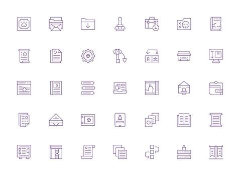 ligero línea íconos desde archivo conjunto con 35 vectores de confianza íconos para todas interfaces