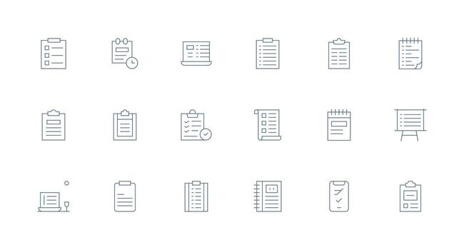 18 Icons for ToDo in Minimal Line Format Organized Pack for Project Assets vector