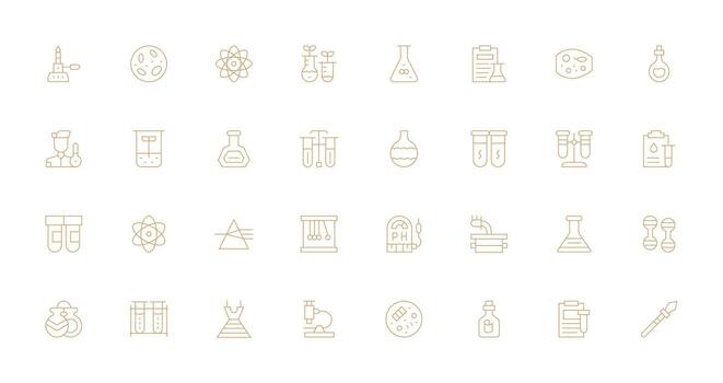 32 Experiment Icons in Thin Line Aesthetic Web and App Icon Pack Collection vector