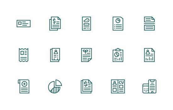 15 Regular Line Style Icons from Summary Collection Scalable Icons for Cross-Platform Interfaces vector
