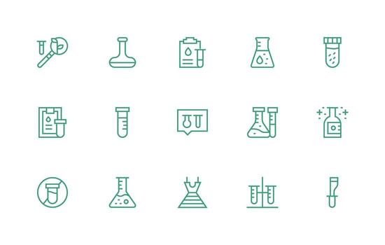 regular línea íconos desde experimentación conjunto con 15 vectores basado en temas icono paquete