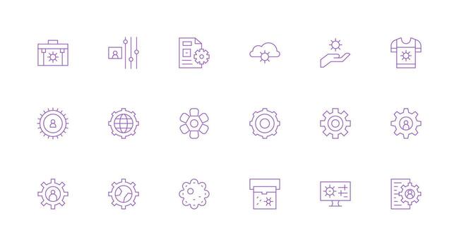 18 mínimo línea vectores para personalización tema esencial íconos para rápido ui edificio