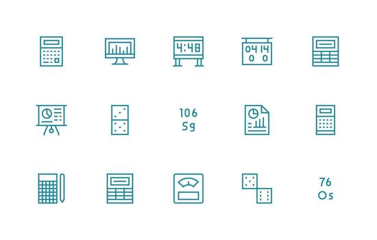 15 Regular Line Vectors for Numbers Theme Web and App Icon Pack Collection