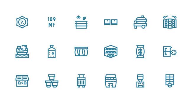 Bulk Icon Collection with 18 Strong Stroke Line Designs Minimal Icon Set for Interface Projects vector