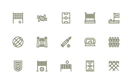 15 regular línea estilo íconos desde Perímetro colección limpiar conjunto para diseño prototipos vector