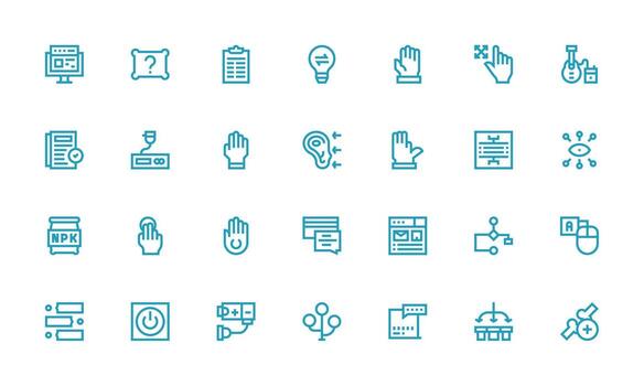 entrada presentando 28 íconos en negrita línea diseño claro y conciso icono conjunto colección vector